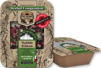 Korona Natury Voederbakje voor konijnen en knaagdieren Kruidenmix met hibiscus 70 g