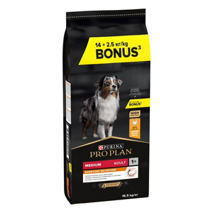 Purina Pro Plan Medium Adult Optibalance, kip en rijst 14kg + 2,5kg