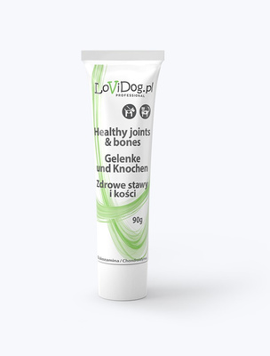 Lovi Dog Gezonde gewrichten en botten - honden- en kattenpaté in tube, premium roomvleessnack met vitaminen en Omega 3 en gemalen eierschalen 90g