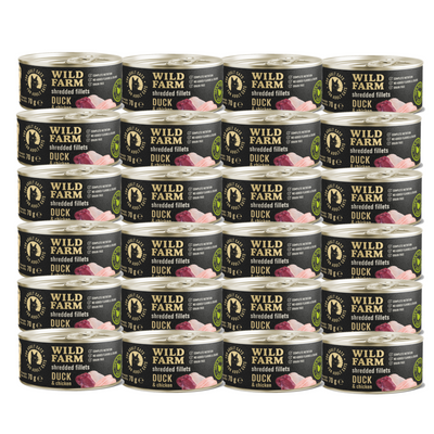 WILD FARM Fillets Duck&Chicken 24x70g - graanvrij nat kattenvoer in bouillon