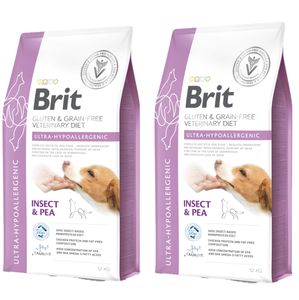 Brit GF Veterinary Diets Hond Ultra-Hypoallergeen Insect 2x12kg