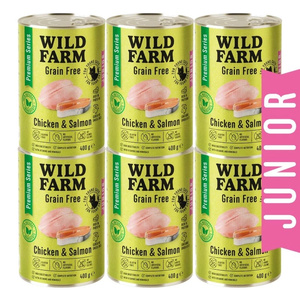 WILD FARM Premium Grain Free Kip en Zalm 6x400g - graanvrij kittenvoer