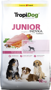 Tropidog Premium Junior Kalkoen met Rijst 12kg