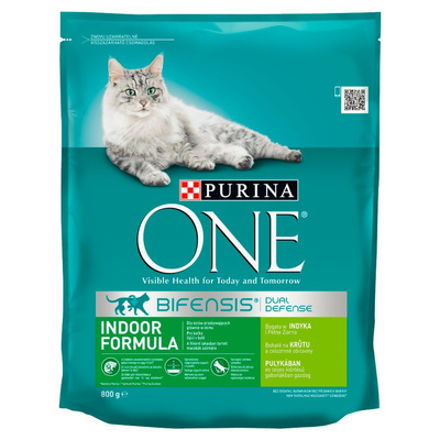 Purina One Cat Indoor kalkoenvoer voor katten 800 g