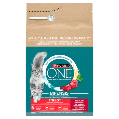 Purina One Cat Sterilcat Rund Kattenvoer 3kg