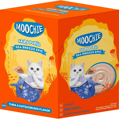 MOOCHIE Fairy Puree Tuna & Katsuobushi 5×15g kattensnack