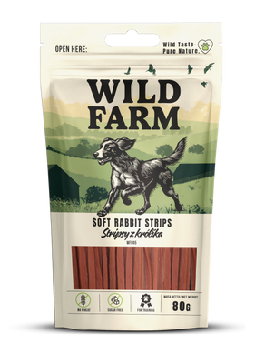 WILD FARM konijnreepjes 80g hondensnoepjes