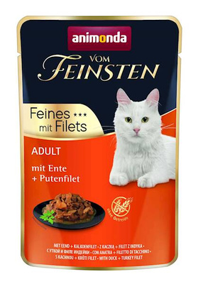ANIMONDA Kat Vom Feinsten Adult Eend + Kalkoen Filet Zakje 85g