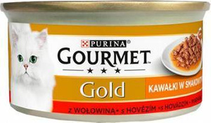 Purina Gourmet Gold Sauce Delight met Rundvlees 85g