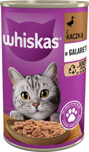 WHISKAS Nat Kattenvoer 1+ met Eend in Gelei 6x400g
