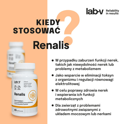 LAB-V Renalis- Ondersteuning bij chronisch nierfalen voor honden en katten 45 capsulesj