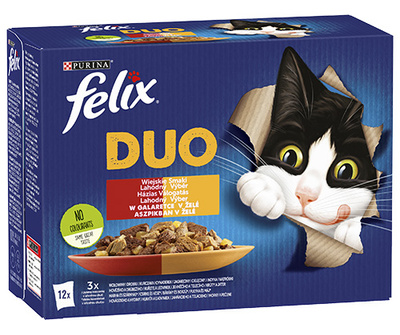 Felix Duo Plattelandssmaken in gelei met vlees 12x85g