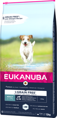 Eukanuba Adult Small&Medium Graanvrije Zalm 12kg