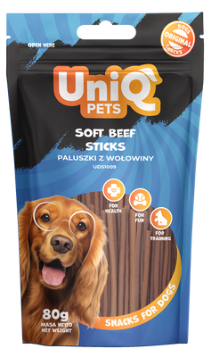 UNIQ PETS hondensnacks 80g rundvlees sticks