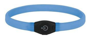 KERBL Langhaar Blauwe Lichtgevende Halsband 65cm