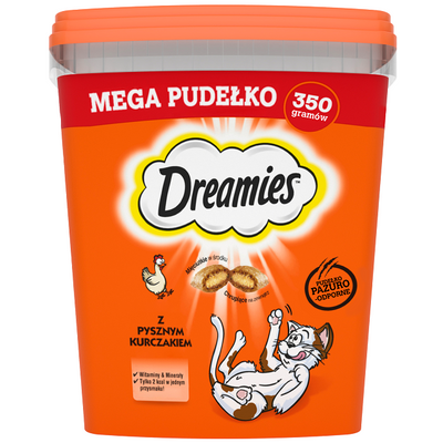 DREAMIES Mega Box 350 g - aanvullende voeding voor volwassen katten, met heerlijke kip