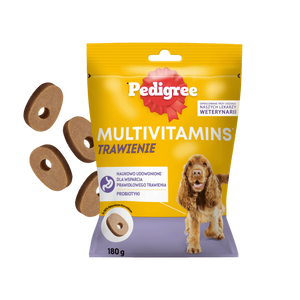 PEDIGREE Multivitaminen Spijsvertering aanvullend diervoeder voor volwassen honden, kipsmaak 180 g