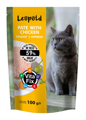 Leopold vleespastei met kip voor katten 100g 