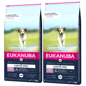 Eukanuba Puppy&Junior Small/Medium Grain Free Salmon 2x12kg
