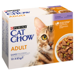 PURINA Cat Chow Adult kattenvoer met lam en sperziebonen in gelei 10x85g