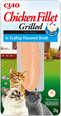 INABA Kipfilet voor katten - Kip in sint-jakobsschelpenbouillon 25g