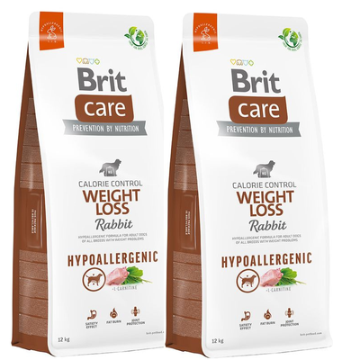 BRIT CARE Hond Hypoallergeen Gewichtsverlies Konijn 2x12kg