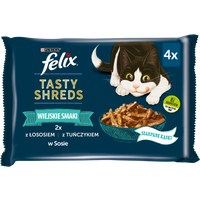 Felix Tasty Shreds Zalm & Tonijn Kattenvoer in Saus 4x80g
