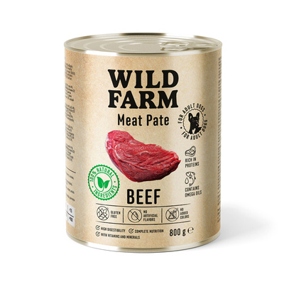 WILD FARM Pate Beef 800g glutenvrij hondenvoer