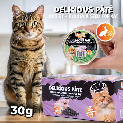 UNIQ PETS Nat kattenvoer ROYAL RABBIT konijnenpastei met lancetzaad 30 g x 8 st