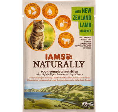 IAMS - Natuurlijk met Nieuw-Zeelands lamsvlees in saus 85g