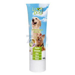 Lovi Hondensnack Crème Paté Gans - paté voor honden in een tube, met gans en vitaminen 90g
