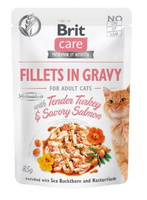 Brit Care Cat Pouches Filets In Gravy With Tender Turkey & Savory Salmon 85g