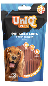 UNIQ PETS hondensnacks 80g konijnenreepjes