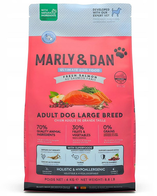 Marly & Dan Adult Dog Large Breed Verse Zalm Holistic & Hypoallergeen 4kg droogvoer