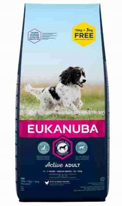 EUKANUBA Adult Middelgroot Kipras 18kg (15kg+3kg GRATIS)