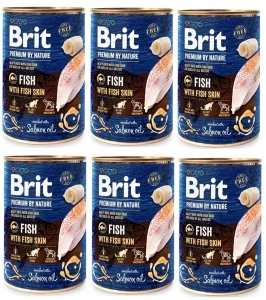 Brit Premium By Nature Vis met vissenhuid 6x400g