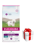 Eukanuba Daily Care Adult Sensitive Skin 12kg + GRATIS een verrassing voor je hond!