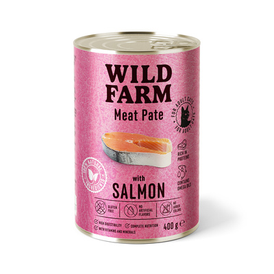 WILD FARM Pate Zalm 6x400g - glutenvrij kattenvoer