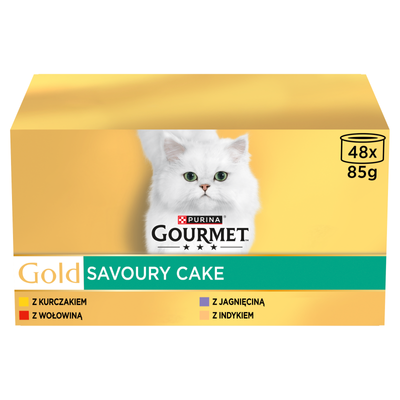 Purina Gourmet Gold Kattenvoer Hartige Taart 48 x 85 g + VERRASSING VOOR DE KAT