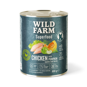 WILD FARM Superfood Kip (kip met pompoen, appel en kruiden) 800g graanvrij hondenvoer