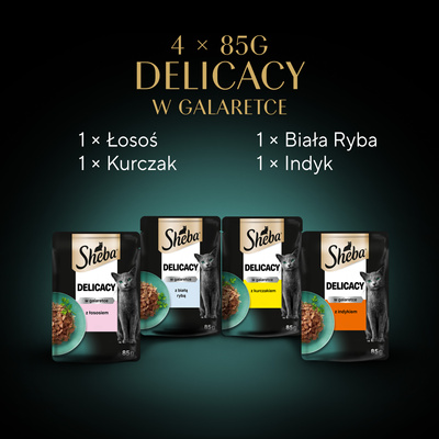 Sheba Fine Flakes In Jelly Sachet 4x85g