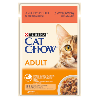 Purina Cat Chow Adult Rundvlees met Aubergine 85g 