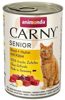 ANIMONDA Cat Carny Senior smaak: Rund, kip, kaas 400g 