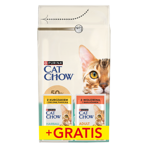 PURINA Cat Chow Hairball Kattenvoer rijk aan kip 1,5 kg + 2 zakjes GRATIS