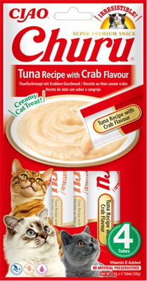 INABA Churu tonijn en krab kattensnoepje 4x14g