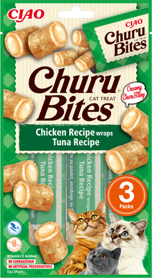 INABA Churu Bites voor katten met kip- en tonijnsmaak 3x10g