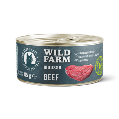 WILD FARM Mousse Rund 12x80g - graanvrije mousse voor katten