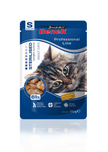 Super Benek Sachet voor gesteriliseerde katten met gevogelte 100g
