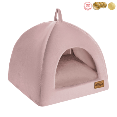 RECOBED hondenkrat Welurove lila roze S 40x40cm