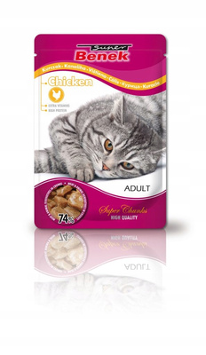 SUPER BENEK Adult kattenzakje met stukjes kip 100g